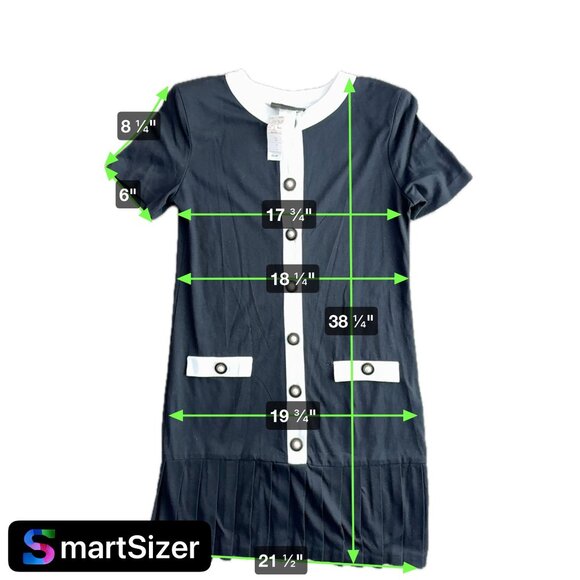 David Benjamin Secretary Dress Womens 12 NEW Drop Waist Pleated Black‎ White USA - Picture 2 of 7